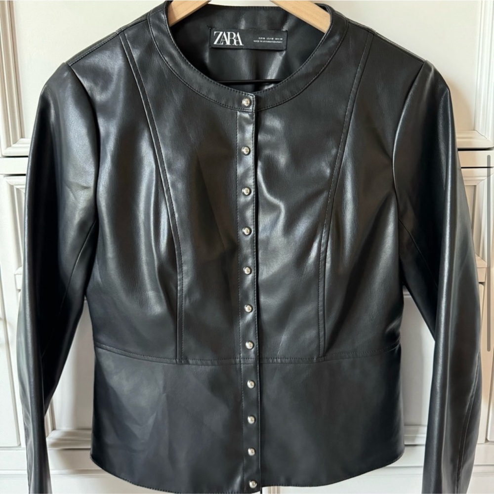 Zara Faux Leather Jacket - Picture 2 of 13